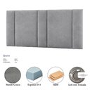 Ver imagem 5 de Cabeceira Queen Estofada com LED Suede Cinza Fixação na Parede MDF Vns Concept