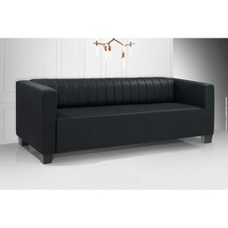 Sofá 3 Lugares Diamante 196cm Redenobre Cor:preto; - 2