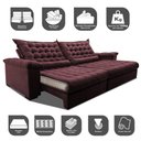 Ver imagem 3 de Sofá Retrátil e Reclinável 2,35m Molas Ensacadas Cama inBox Big Space com Bordado 3D Velusoft