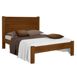 Cama De Madeira Maciça Casal Rustica Lara Imbuia Atraente - 2 Cama De Madeira Maciça Casal Rustica Lara Imbuia Atraente - 2