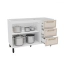 Ver imagem 2 de Balcão de Cozinha para Pia Amara 2 Portas 3 Gavetas Branco/creme - Politorno
