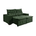 Ver imagem 2 de Kit Sofá Retratil Reclinável Bari 1,90 Pillow Mais Poltrona Florença em Veludo Verde