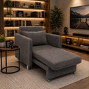 Ver imagem 1 de Poltrona Confortável 125cm Daiana Suede Cinza Império Decor