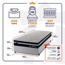 Ver imagem 4 de Conjunto Cama Box Solteirão c/ Molas Ensacadas Durham Branco 96x203x60