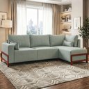 Ver imagem 1 de Sofá 4 Lugares Bipartido com Chaise 2,75 x 1,60m Holanda Base Madeira