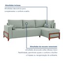 Ver imagem 6 de Sofá 4 lugares Bipartido com Chaise 2,75 x 1,60m Holanda Base Madeira Cinza