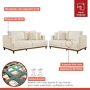 Ver imagem 5 de Conjunto de Sofá 2 e 3 Lugares Pés em Madeira Maciça Ingla