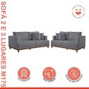 Ver imagem 2 de Conjunto de Sofá 5 Lugares Linho Cinza Ingla 190cm e 140cm