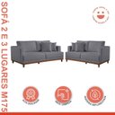 Ver imagem 2 de Conjunto de Sofá 5 Lugares Linho Cinza Ingla 190cm e 140cm