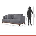 Ver imagem 6 de Conjunto de Sofá 5 Lugares Linho Cinza Ingla 190cm e 140cm