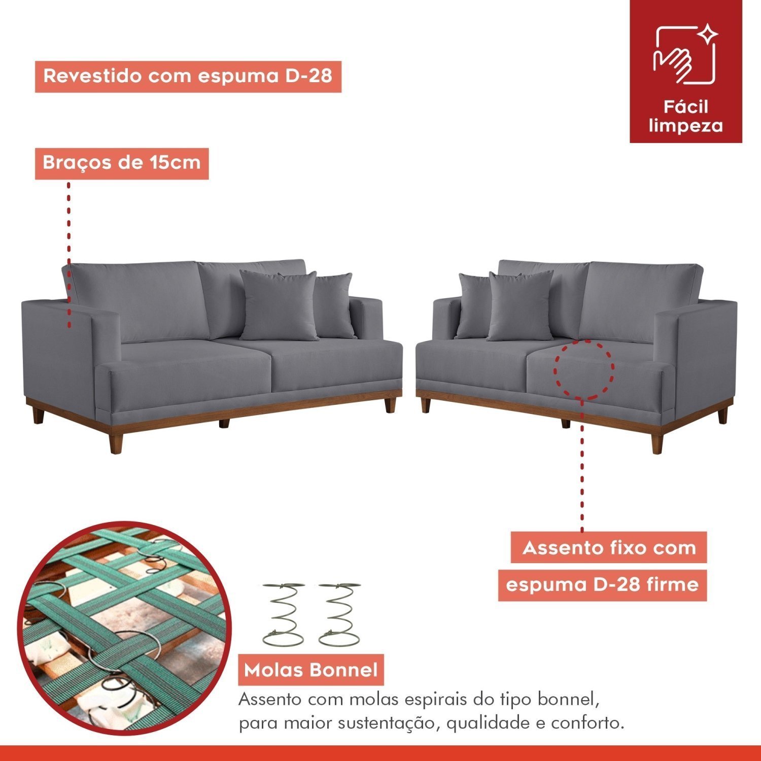 Conjunto de Sofá 2 e 3 Lugares M175 - 5