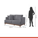 Ver imagem 7 de Conjunto de Sofá 5 Lugares Linho Cinza Ingla 190cm e 140cm