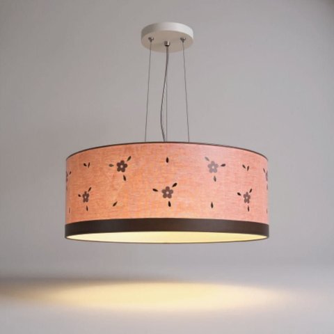 Luminária de Teto Pendente Flores 40x15 Rosa 2 em 1