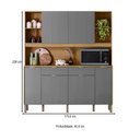 Ver imagem 4 de Armário de Cozinha Botanika 6 Portas 2 Gavetas Freijó/gris - Kits Paraná