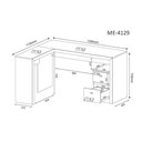 Ver imagem 3 de Mesa Canto P/escritório Me4129 C/ 2 Gavetas Branco - Tecno Mobili