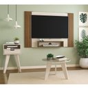 Ver imagem 1 de Conjunto Sala de Estar Painel para TV até 40 pol com Mesa de Centro com Espelho e Mesa de Apoio Vip Bege