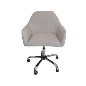 Poltrona Giratória Diamante - Revestimento Linho:cinza Claro