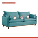 Ver mais imagens de Sofá Living 3 Lugares 220cm Pillow e Base Madeira Maciça Escócia