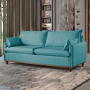 Ver imagem 1 de Sofá Living com Almofas 3 Lugares 220cm Escócia em Linho