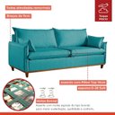 Ver imagem 5 de Sofá Living com Almofas 3 Lugares 220cm Escócia em Linho