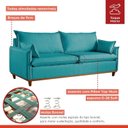 Ver imagem 5 de Sofá Living 3 Lugares 220cm Pillow e Base Madeira Maciça Escócia