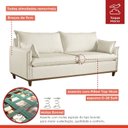 Ver imagem 5 de Sofá Living com Almofas 3 Lugares 240cm Escócia em Linho