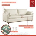Ver imagem 5 de Sofá Living 3 Lugares 240cm Pillow e Base Madeira Maciça Escócia