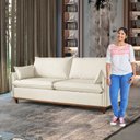 Ver imagem 7 de Sofá Living com Almofas 3 Lugares 240cm Escócia em Linho