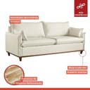 Ver imagem 3 de Sofá Living 3 Lugares 240cm Pillow e Base Madeira Maciça Escócia