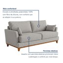 Ver imagem 6 de Sofá 3 Lugares 206cm Living 2 Almofadas Tecido Impermeável Dinamarca Acqua Block