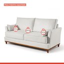 Ver imagem 5 de Sofá 3 Lugares 206cm Living 2 Almofadas Tecido Impermeável Acqua Block Dinamarca