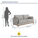 Ver imagem 3 de Sofá 3 Lugares 206cm Living 2 Almofadas Tecido Impermeável Dinamarca Acqua Block