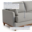 Ver imagem 7 de Sofá 3 Lugares 206cm Living 2 Almofadas Tecido Impermeável Dinamarca Acqua Block