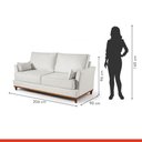 Ver imagem 3 de Sofá 3 Lugares 206cm Living 2 Almofadas Tecido Impermeável Acqua Block Dinamarca