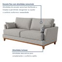 Ver imagem 4 de Sofá 3 Lugares 206cm Living 2 Almofadas Tecido Impermeável Dinamarca Acqua Block
