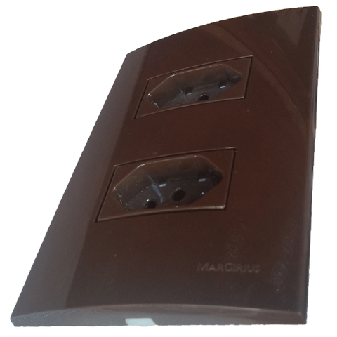 Conjunto 4x2 Linha Marrom Sleek Alto Brilho