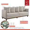 Ver imagem 5 de Sofá Living 3 Lugares 215cm Pés em Madeira Maciça Linho Suécia 