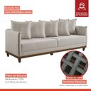 Ver imagem 4 de Sofá Living 3 Lugares 215cm Pés em Madeira Maciça Linho Suécia 