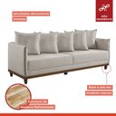 Ver imagem 3 de Sofá Living 3 Lugares 215cm Pés em Madeira Maciça Linho Suécia 