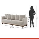 Ver imagem 6 de Sofá Living 3 Lugares 215cm Pés em Madeira Maciça Linho Suécia 