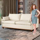 Ver imagem 7 de Sofá Living com Almofas 3 Lugares 220cm Escócia em Linho