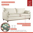 Ver imagem 5 de Sofá Living 3 Lugares 220cm Pillow e Base Madeira Maciça Escócia