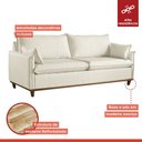 Ver imagem 3 de Sofá Living 3 Lugares 220cm Pillow e Base Madeira Maciça Escócia