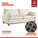 Ver imagem 4 de Sofá Living com Almofas 3 Lugares 220cm Escócia em Linho