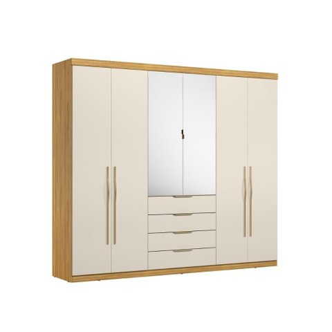 Guarda Roupa 6 Porta Giardino Demobile Cinamomo Off White