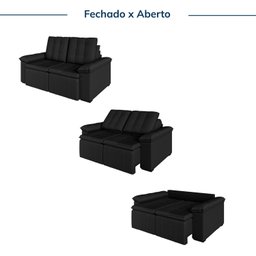 Sofá Palmeira Retrátil Reclinável 3 Lugares 180cm Veludo CabeCasa MadeiraMadeira - 5