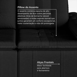 Sofá Palmeira Retrátil Reclinável 3 Lugares 180cm Veludo CabeCasa MadeiraMadeira - 7
