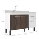 Ver imagem 4 de Balcão de Cozinha sem Tampo Monaco 2 Portas e 2 Gavetas Branco/Castanho