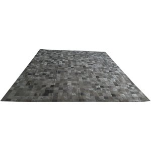 Tapete de couro cinza tingido 3,00x3,50 sem borda pç 10x10cm