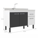 Ver imagem 4 de Balcão de Cozinha sem Tampo Monaco 2 Portas e 2 Gavetas Branco/Preto